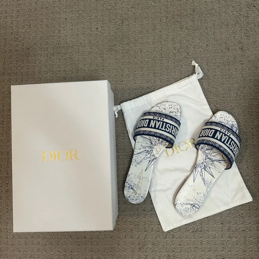 Christian Dior Dway Slide Blue and White - Picture 8 of 8